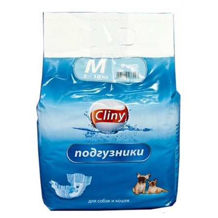 Cliny Подгузники для собак и кошек весом от 5 до 10 кг, 9 шт, арт. 4.562 купить в Тольятти с доставкой - цены интернет-магазина ЛеМуррр